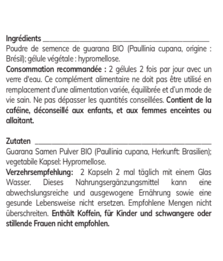 Guarana BIO 120 gel. 350 mg