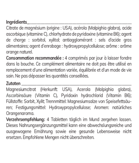 Magnesium + Vitamin C and B6