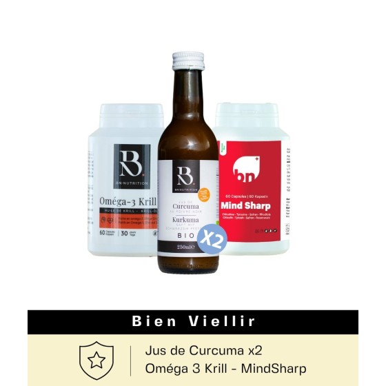 Gut Altern Paket - Omega 3 Krill, Bio Kurkuma & MindSharp